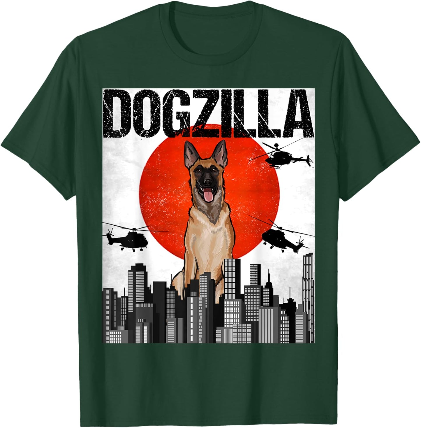 Funny Vintage Japanese Dogzilla Belgian Malinoi T-Shirt - T-Shirt | Forest