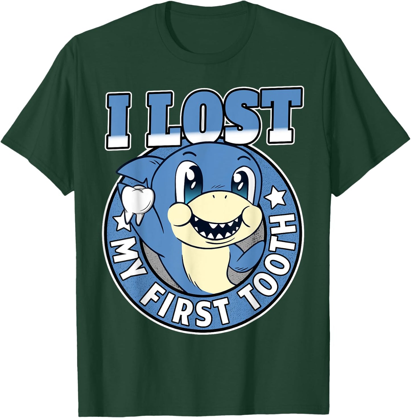 Tooth Fairy Teeth Out Boys Funny Shark I Lost My First Tooth T-Shirt - T-Shirt | Forest