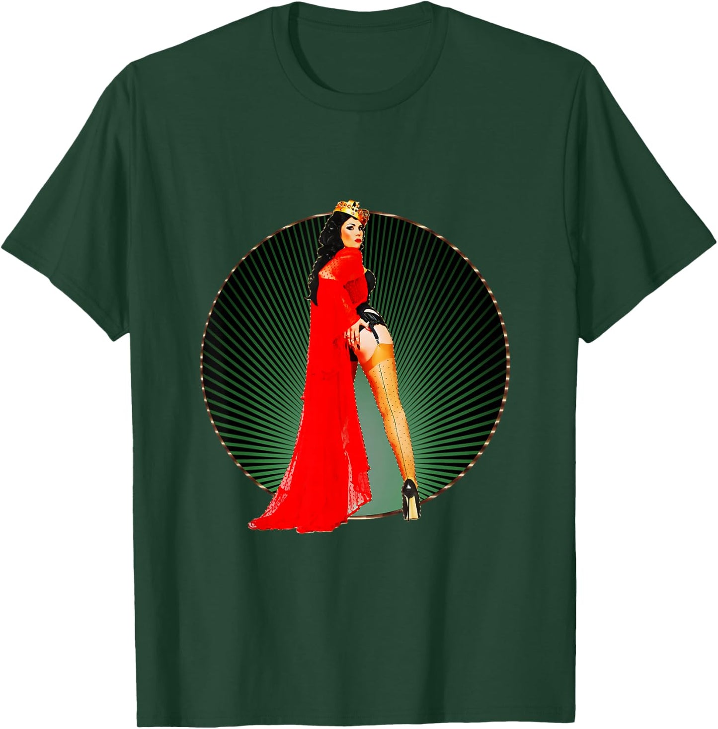 Vintage Retro Rockabilly Pin-up Xarah - 50s Queen Burlesque T-Shirt - T-Shirt | Forest