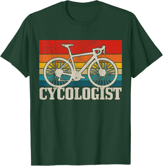 Road Bike Vintage Cycologist Funny Road Cyclist Gift T-Shirt - T-Shirt | Forest