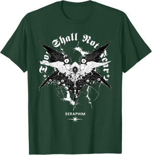Gothic Seraphim Dark Aesthetic Biblical Angel T-Shirt - T-Shirt | Forest