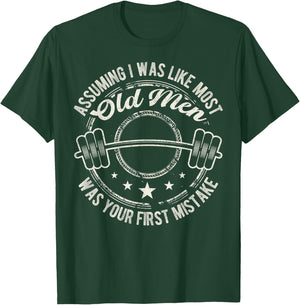 Old Man Weight Lifting design For Old Strong People T-Shirt - T-Shirt | Forest