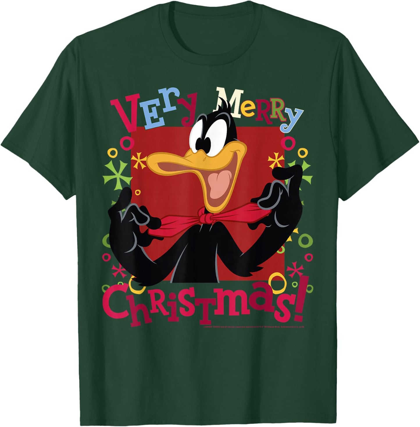 Looney Tunes Christmas Daffy Duck Very Merry Christmas T-Shirt - T-Shirt | Forest