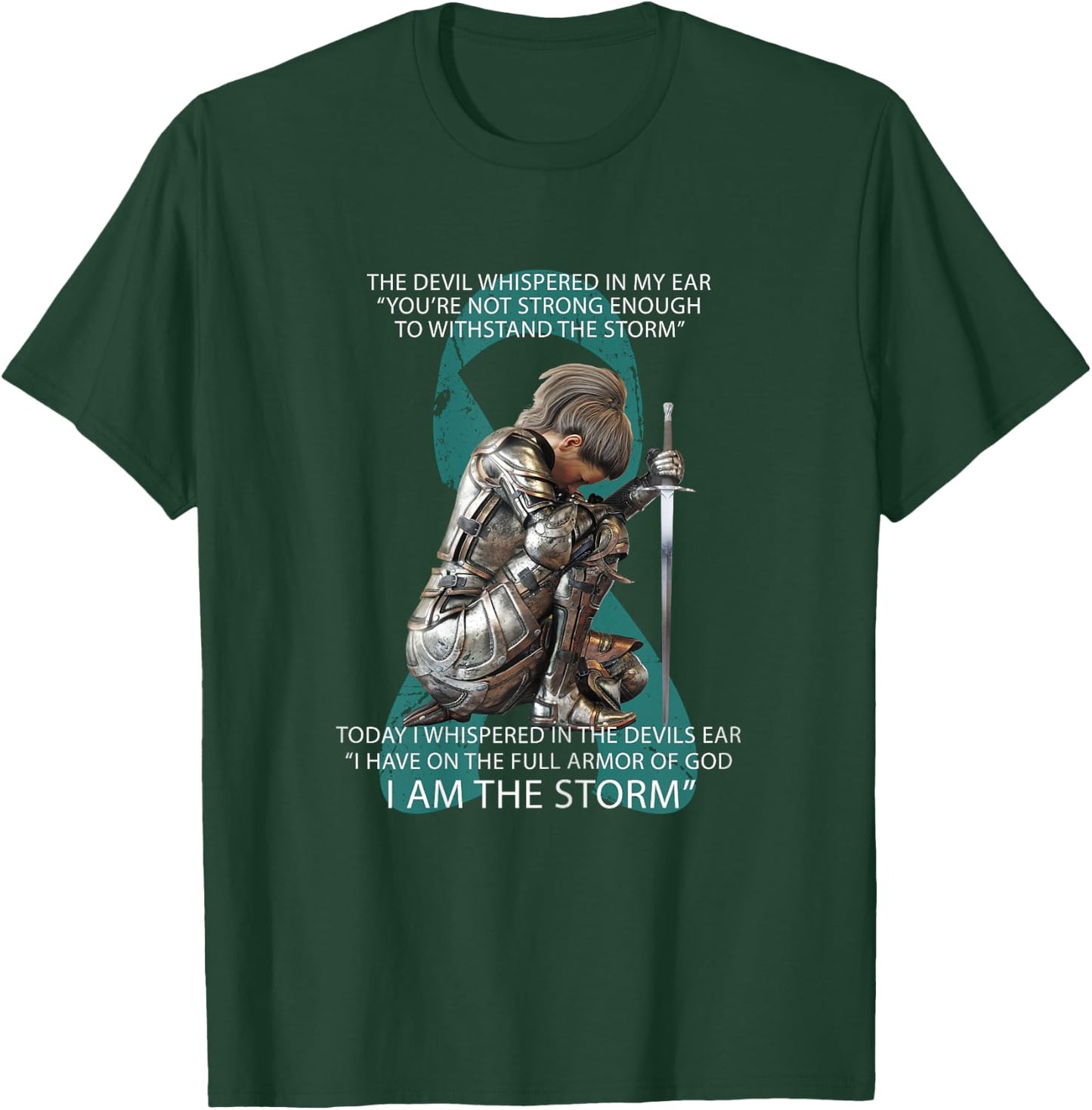 I Am The Storm Mom Sister Women Ovarian Cancer Awareness T-Shirt - T-Shirt | Forest