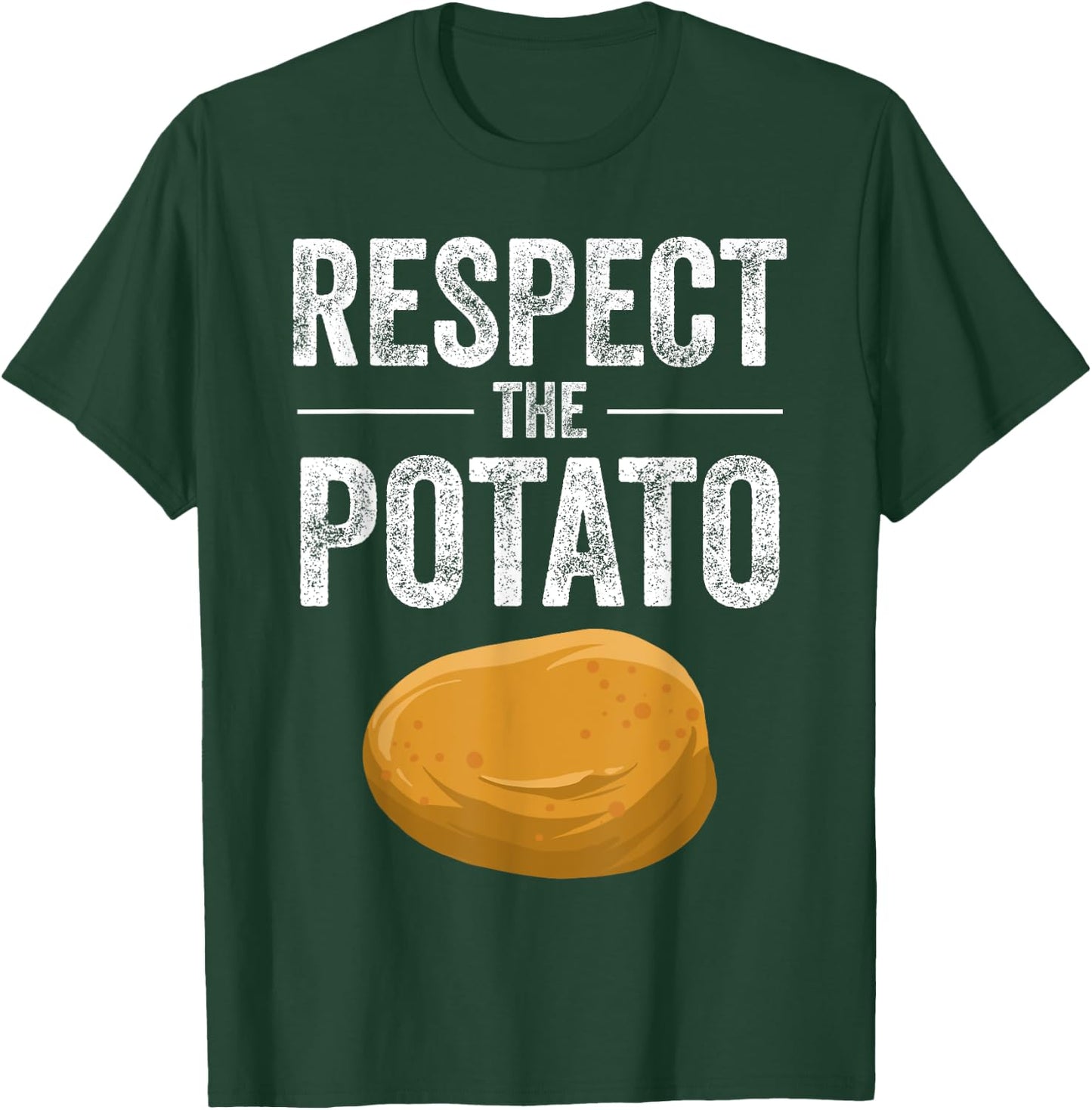 Funny Respect The Potato Gift Men Cute Root Vegetable Lovers T-Shirt - T-Shirt | Forest