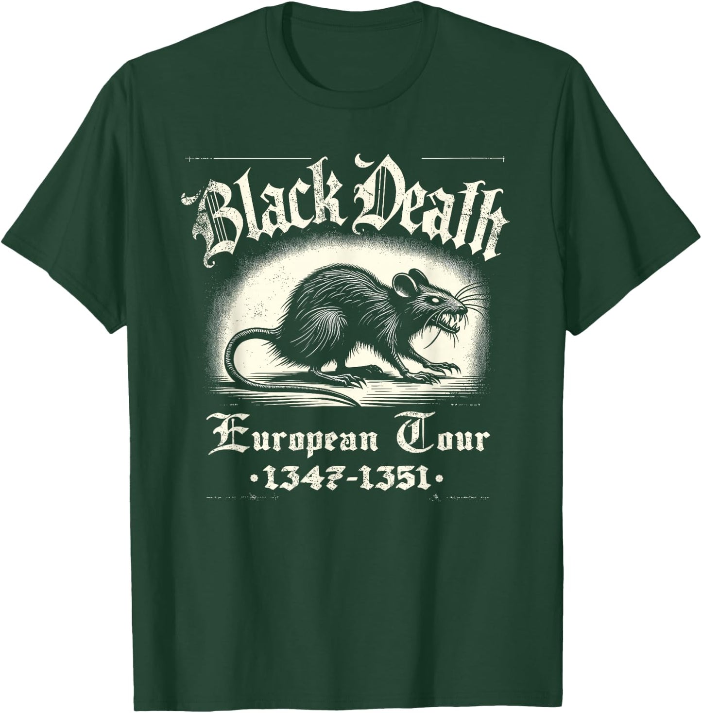 Black Death European Tour Plague Rat Medieval History T-Shirt - T-Shirt | Forest