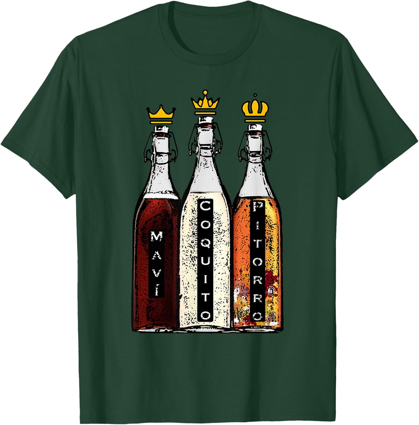Puerto Rico Three Kings Mavi Coquito and Pitorro Boricua T-Shirt - T-Shirt | Forest