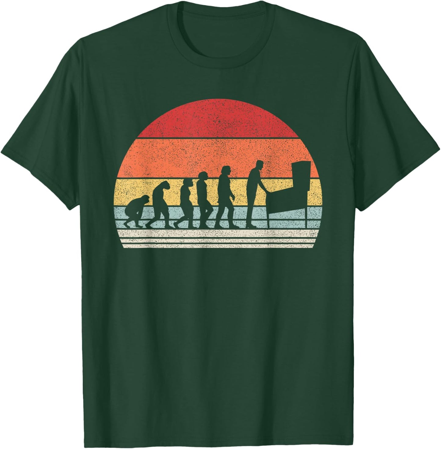 Vintage Retro Pinball Evolution T-Shirt - T-Shirt | Forest
