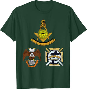 Past Master Mason 32nd Knights Templar Scottish York Rite WD T-Shirt - T-Shirt | Forest