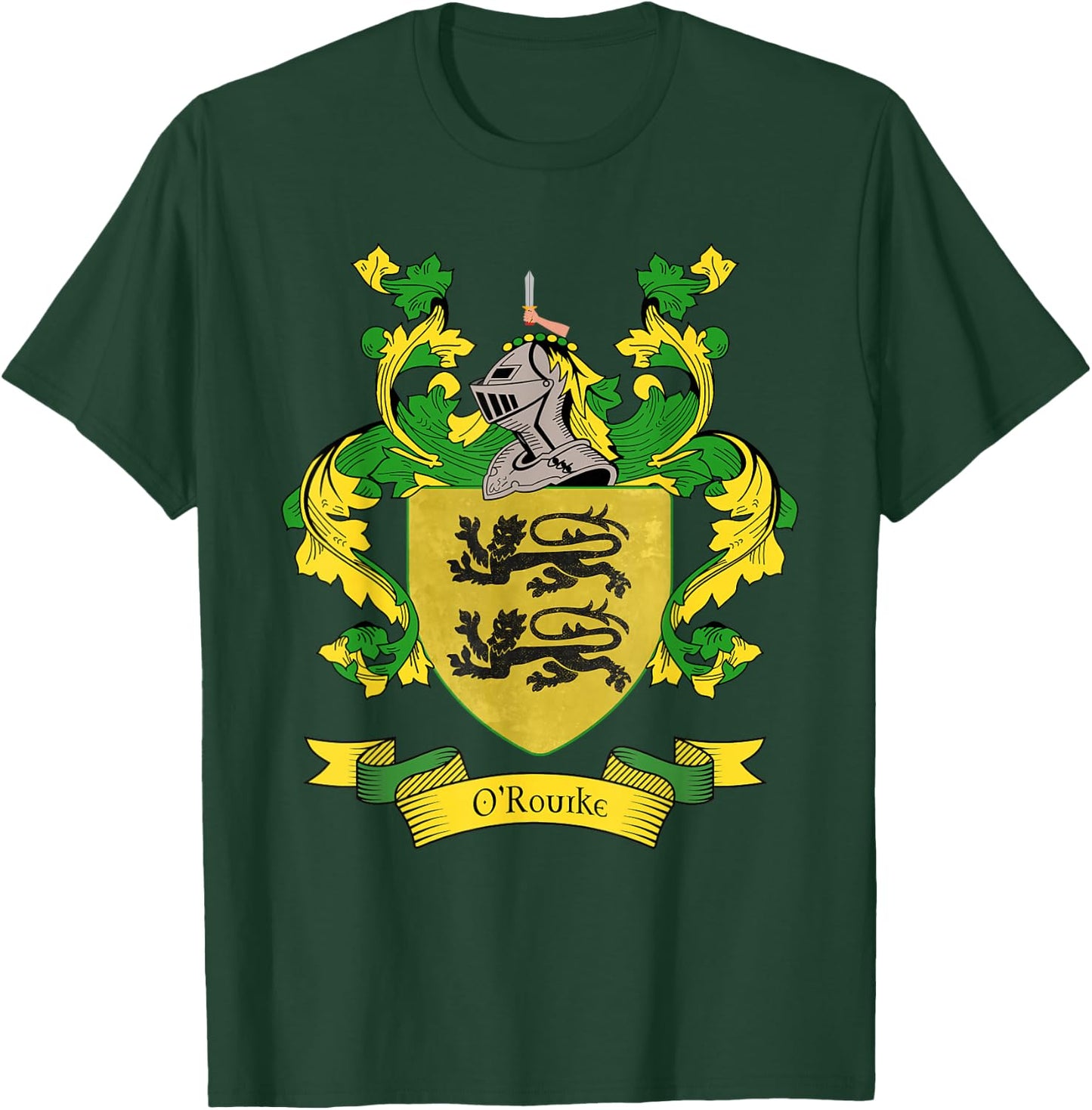 O'Rourke Coat of Arms | O'Rourke Surname Family Crest T-Shirt - T-Shirt | Forest