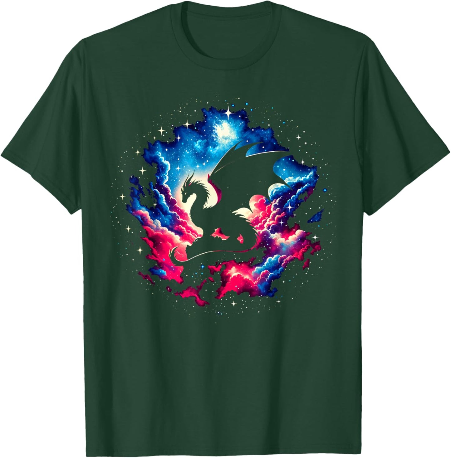Cool Cosmic Dragon Galaxy Graphic Space Art T-Shirt - T-Shirt | Forest
