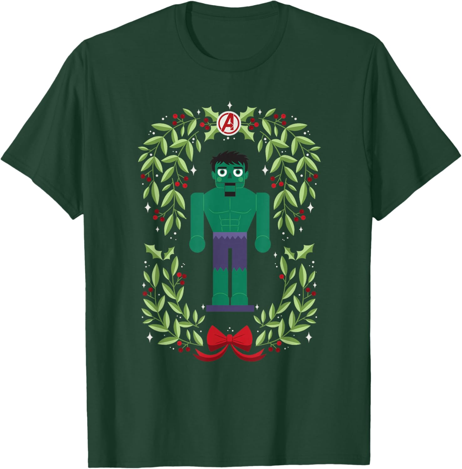 Marvel Holiday Christmas Avengers Holly Hulk Nutcracker T-Shirt - T-Shirt | Forest