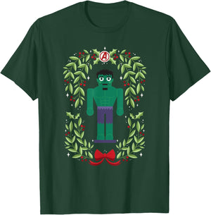 Marvel Holiday Christmas Avengers Holly Hulk Nutcracker T-Shirt - T-Shirt | Forest