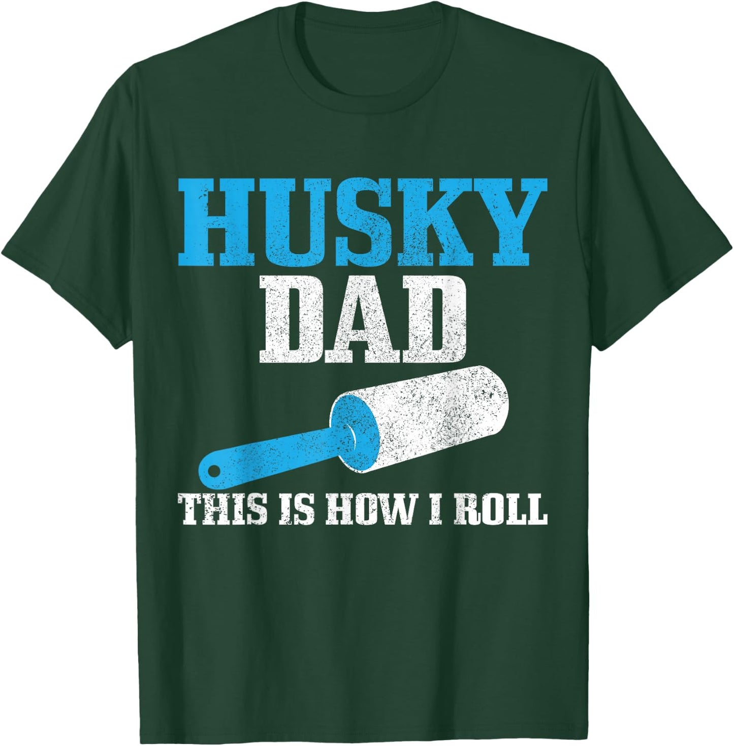 Husky Dad Dog Hair Funny Siberian Husky T-Shirt - T-Shirt | Forest