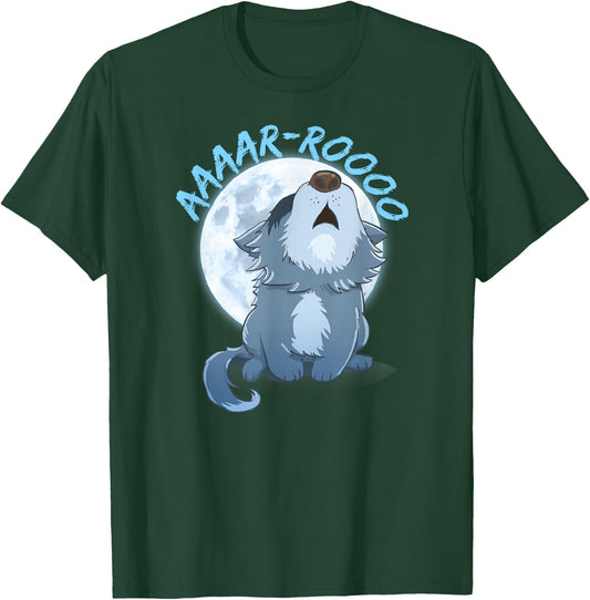 Howling Wolf Puppy Full Moon Gift Graphic T T-Shirt - T-Shirt | Forest