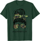 Messy Bun Army Wife Life Camo Print Sunglasses Mothers Day T-Shirt - T-Shirt | Forest