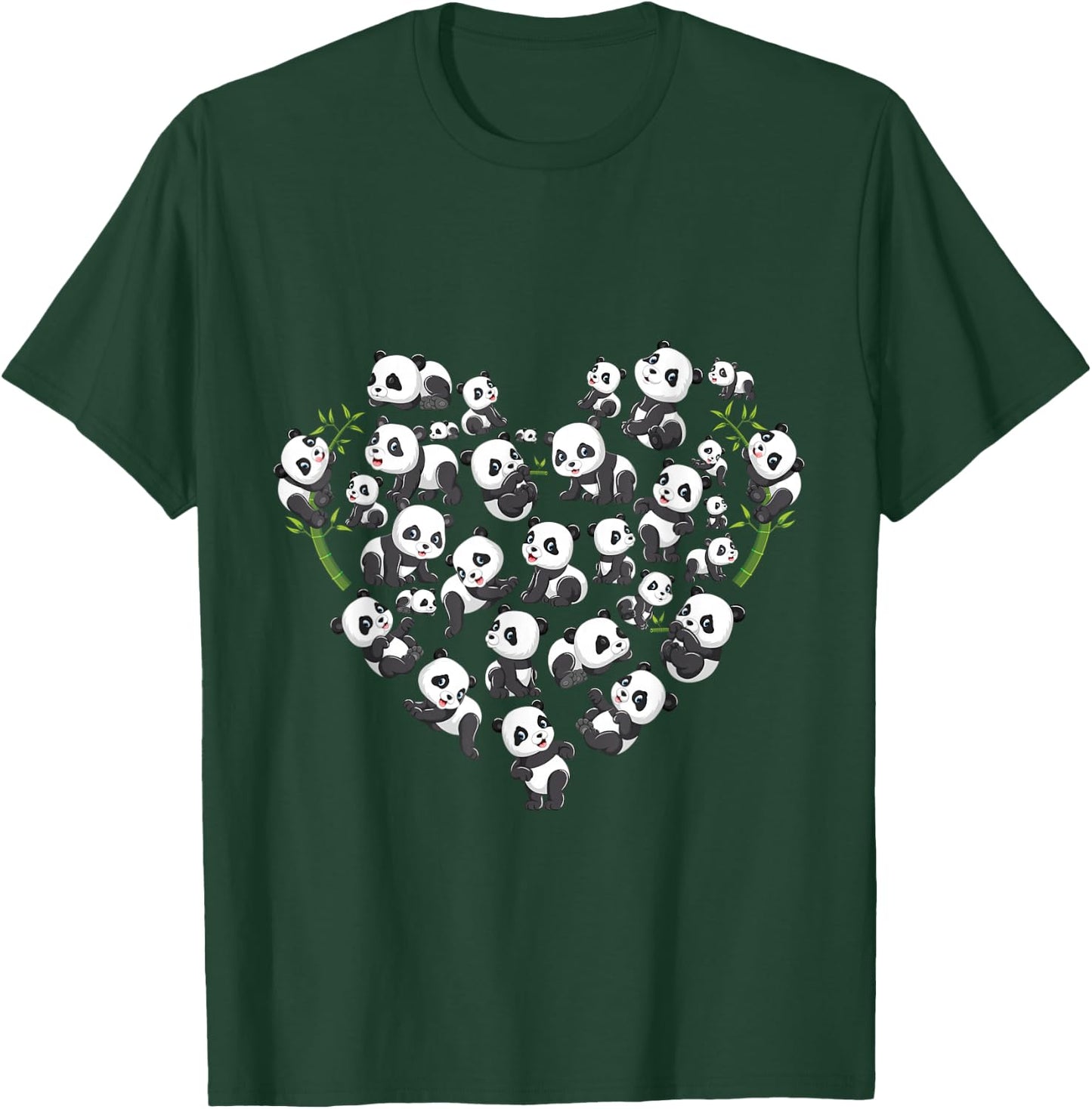 Panda Bear Lover Heart Cute Panda Gifts for Girl Kids Women T-Shirt - T-Shirt | Forest