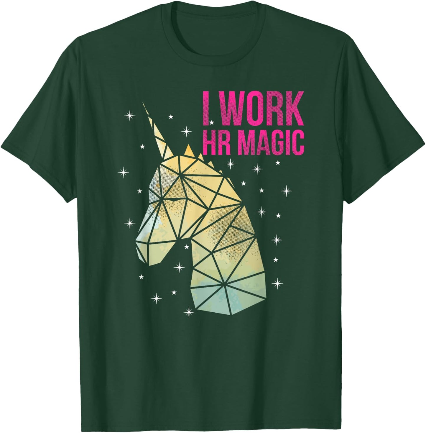 HR Work Magic Unicorn Human Resources Fun Art T-Shirt - T-Shirt | Forest