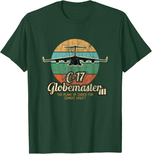 Globemaster III Vintage Sunset Combat Airlift Cargo Airplane T-Shirt - T-Shirt | Forest