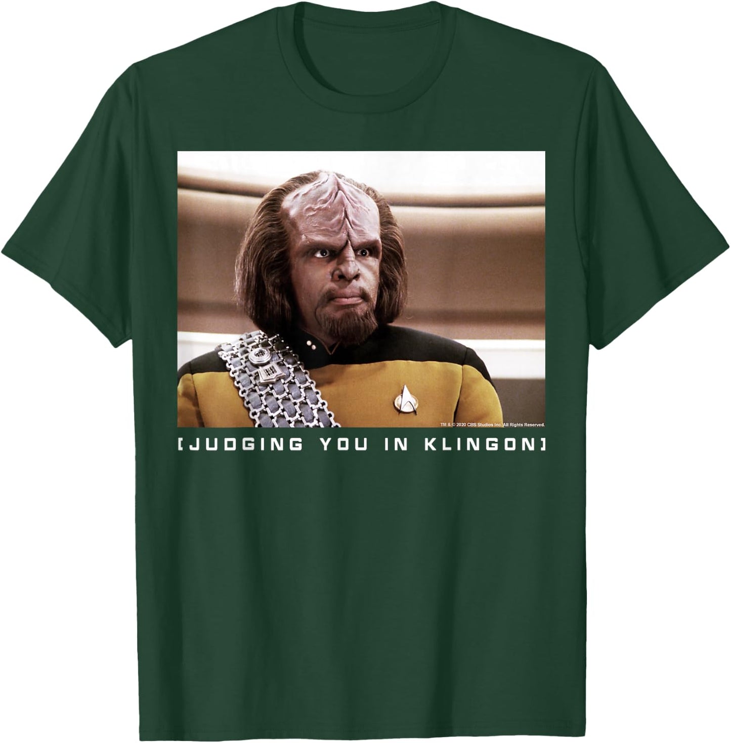 Star Trek: The Next Generation Worf Judging You in Klingon T-Shirt - T-Shirt | Forest
