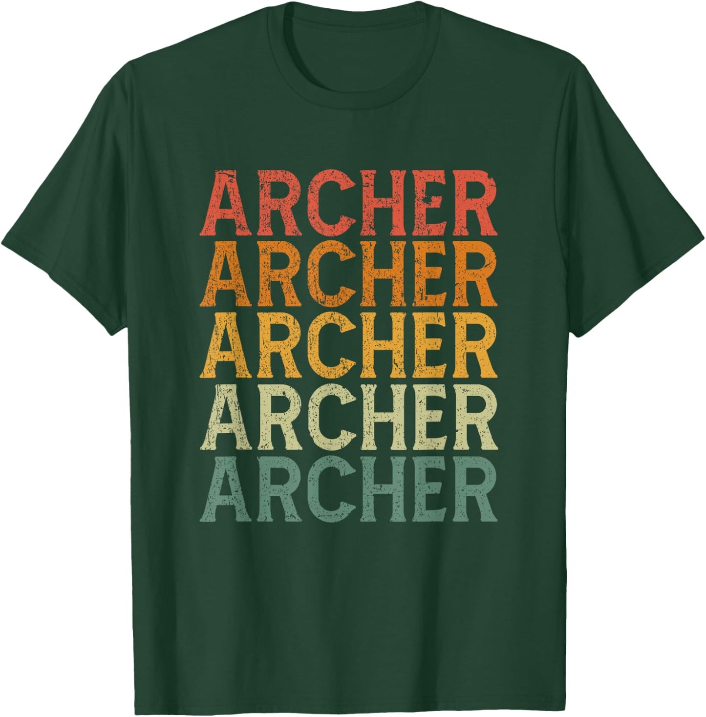 Retro Custom First Name Archer T-Shirt - T-Shirt | Forest