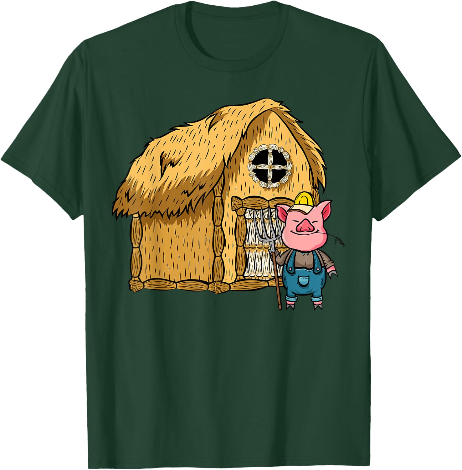 Three Pigs Lazy Halloween Costume - Straw House T-Shirt - T-Shirt | Forest