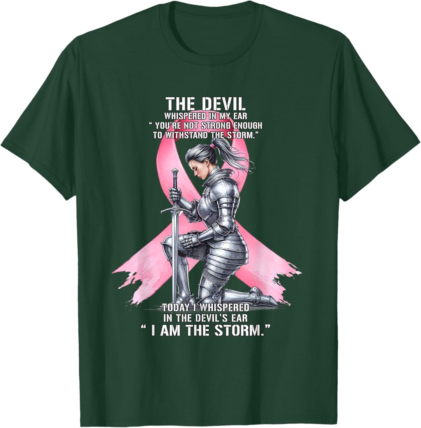 I Am The Storm Breast Cancer Warrior Christian Knight Women T-Shirt - T-Shirt | Forest