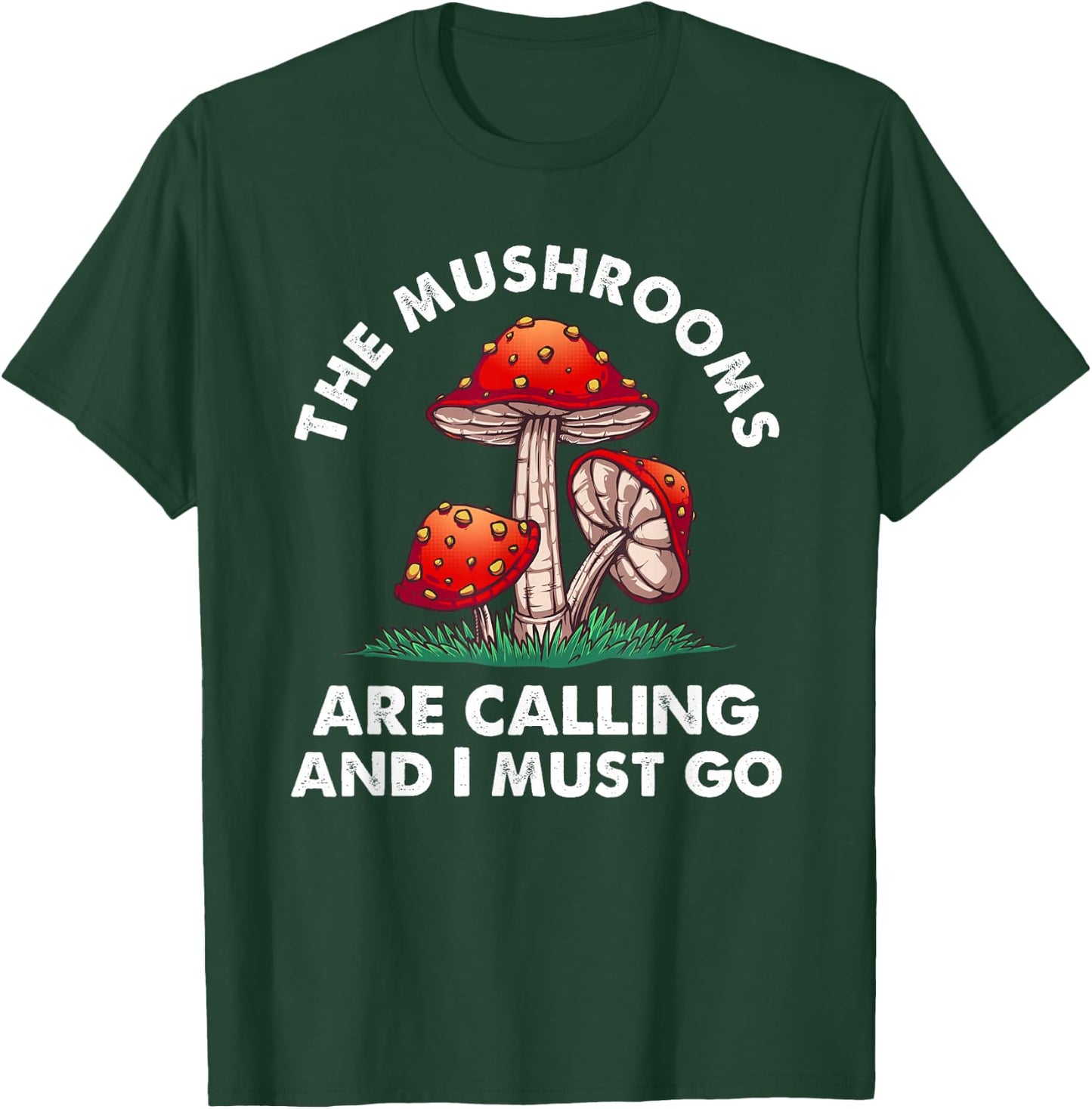 Cool Mushroom Gift Men Women Funny Mushrooms Are Calling Me T-Shirt - T-Shirt | Forest