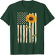 Patriotic American Flag Sunflower casual graphic T-Shirt - T-Shirt | Forest