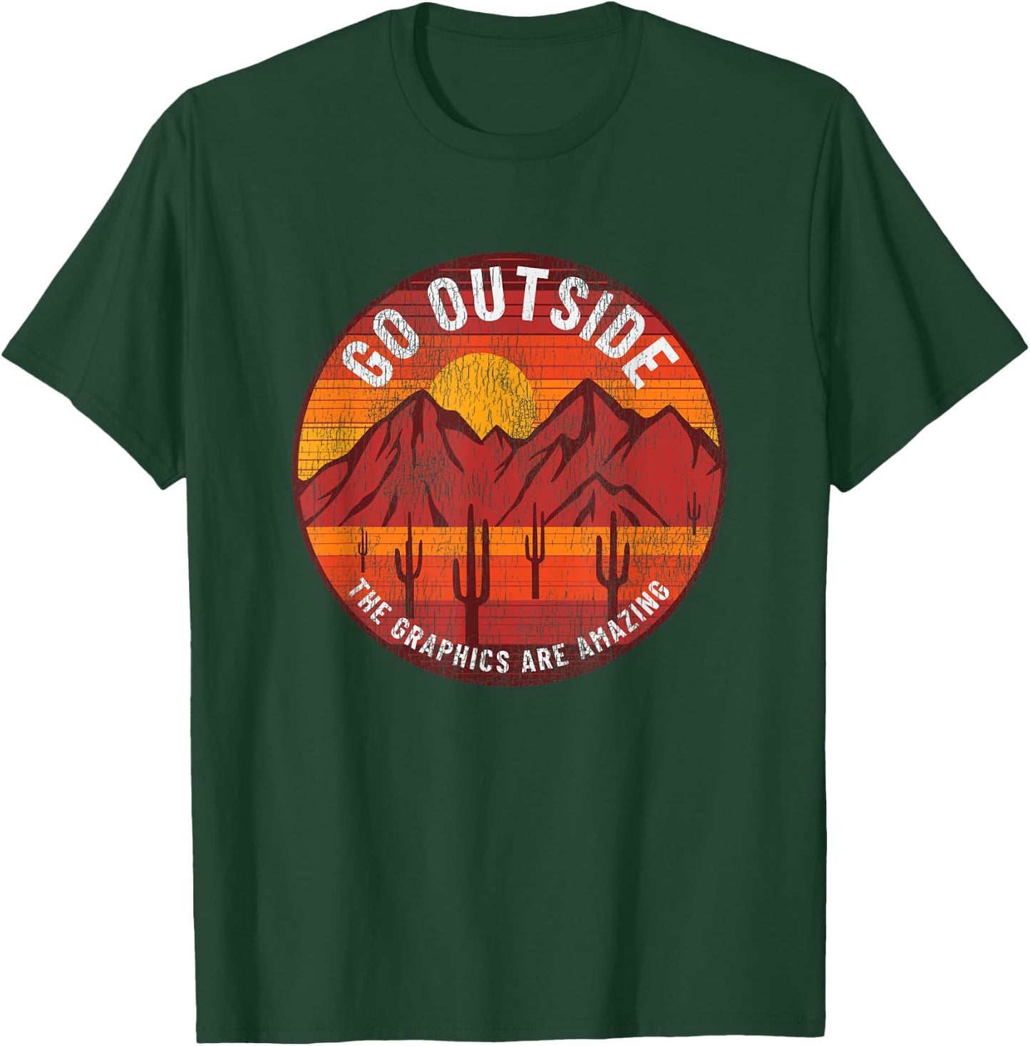 Go Outside The Graphics Are Amazing Hiking Camping Outdoors T-Shirt - T-Shirt | Forest