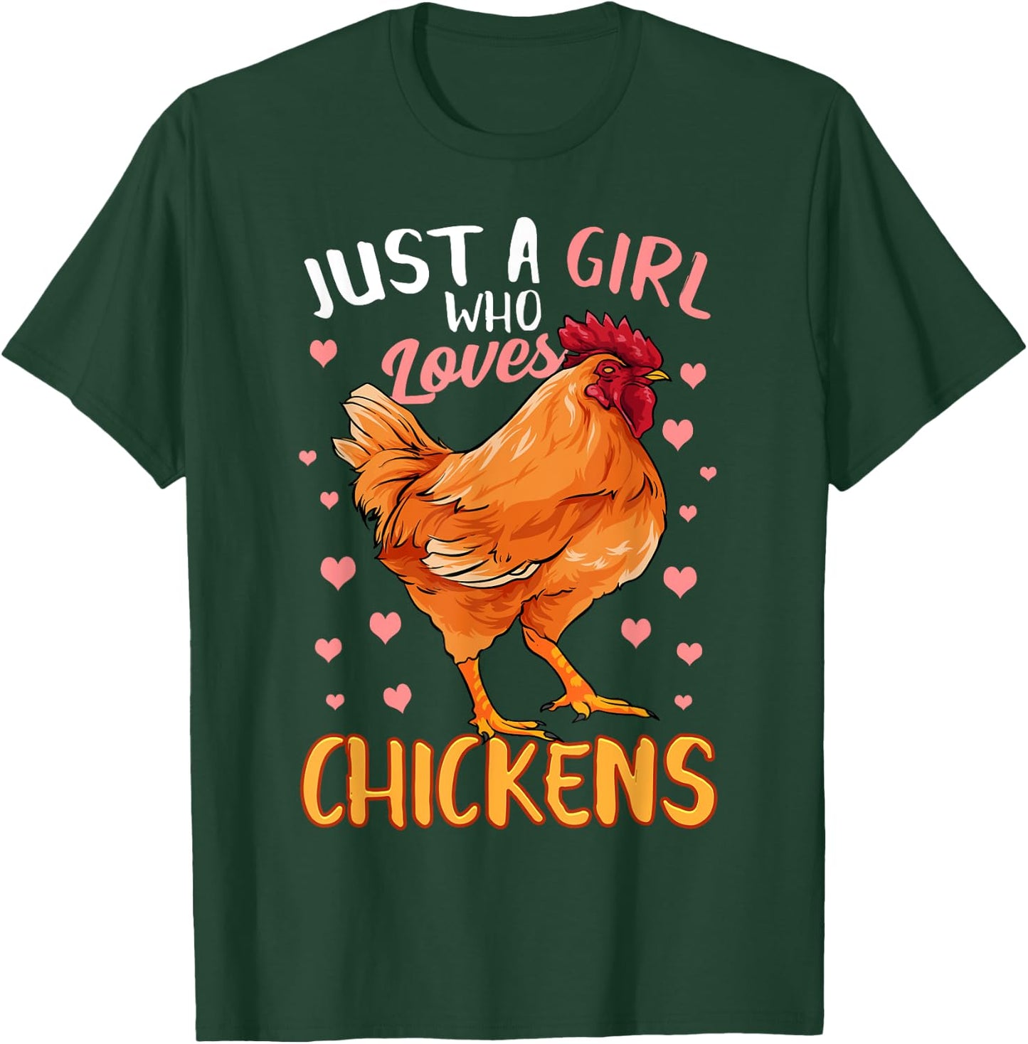 Just A Girl Who Loves Chickens Shirt Chicken Shirt For Girls T-Shirt - T-Shirt | Forest