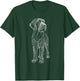 Line Art German Wirehaired Pointer T-Shirt - T-Shirt | Forest