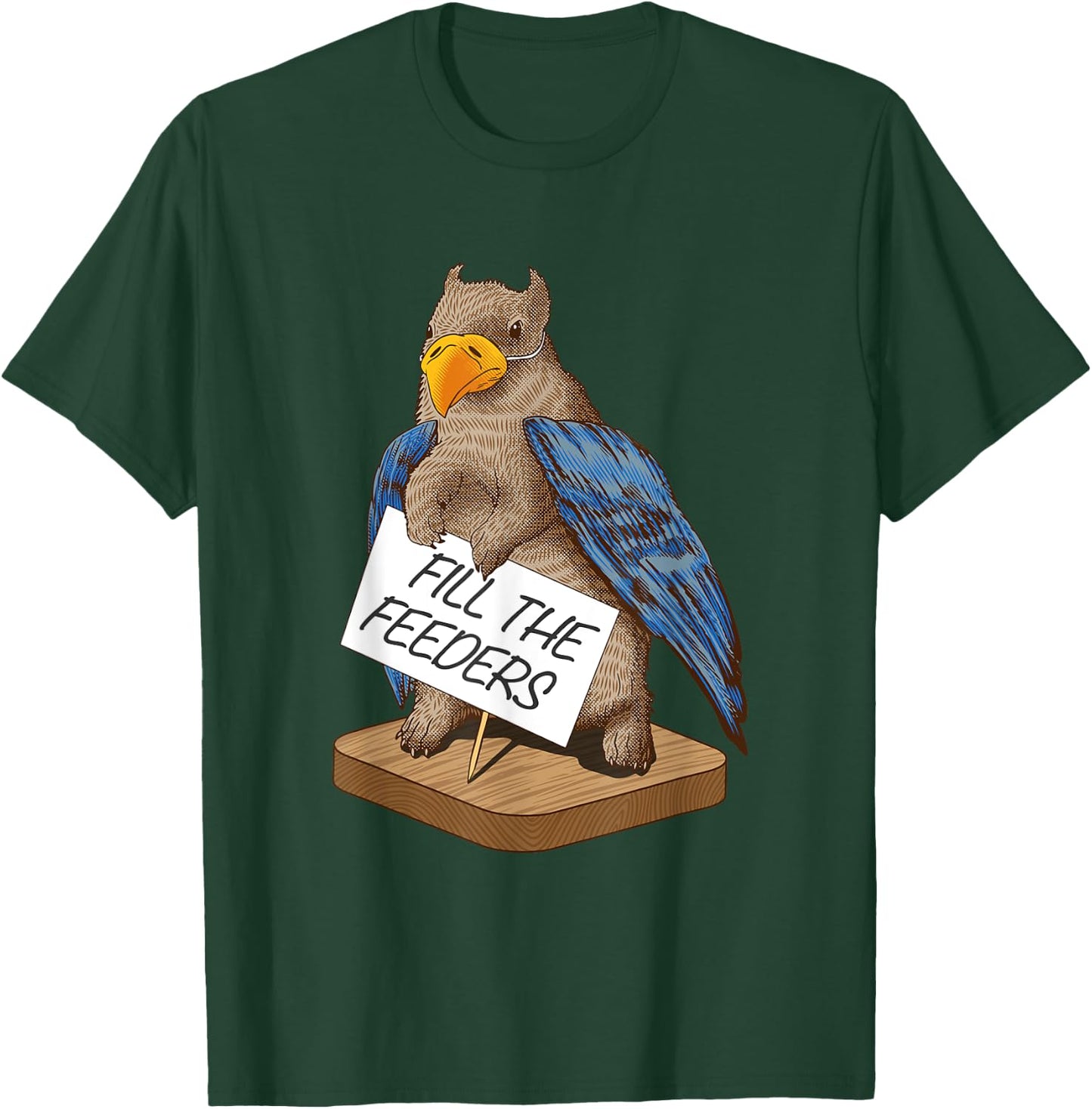 Fill The Feeders Funny Squirrel Dressed Like A Bird T-Shirt - T-Shirt | Forest