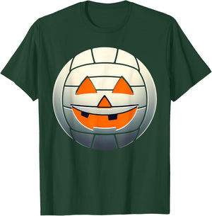Halloween Jack O Lantern Volleyball Player Coach Pitcher T-Shirt - T-Shirt | Forest