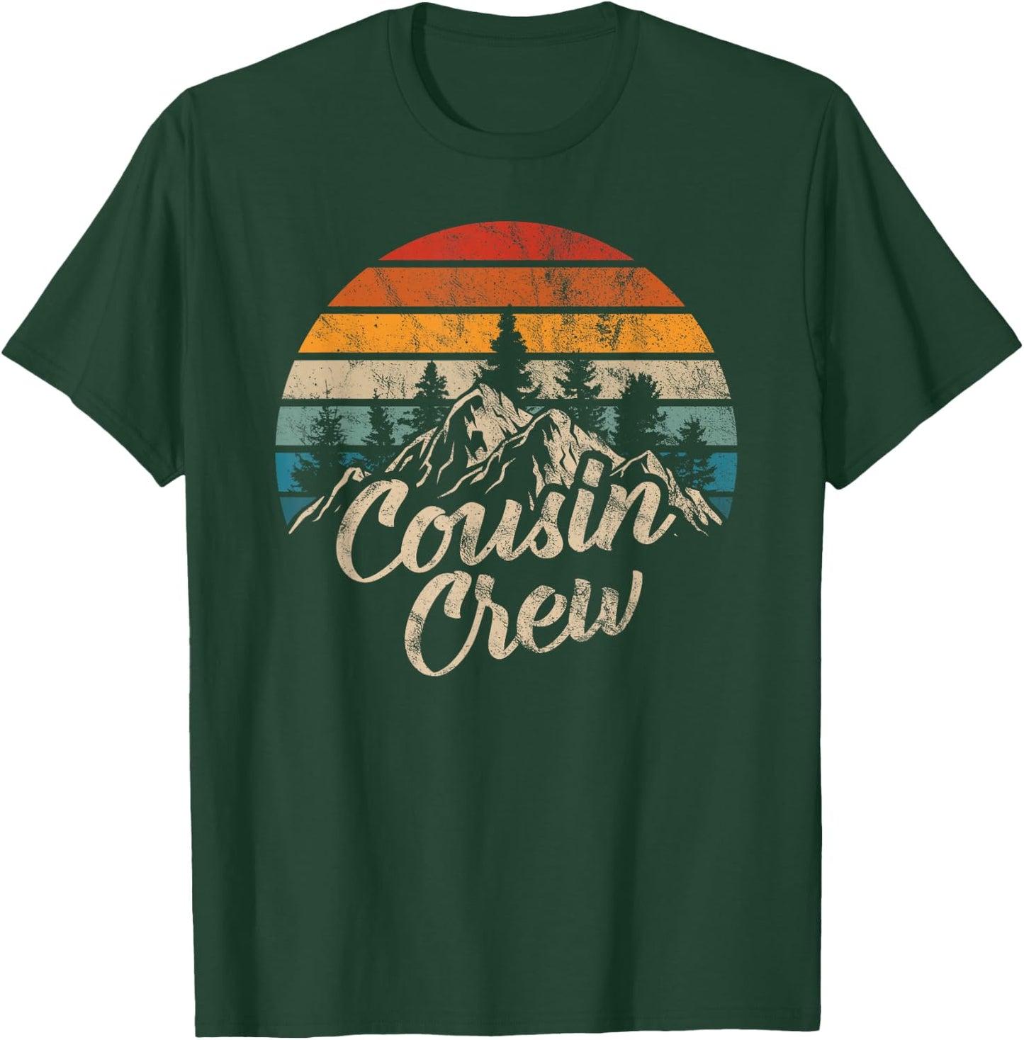 Cousin Crew Camping Outdoor Sunset Summer Camp T-Shirt - T-Shirt | Forest