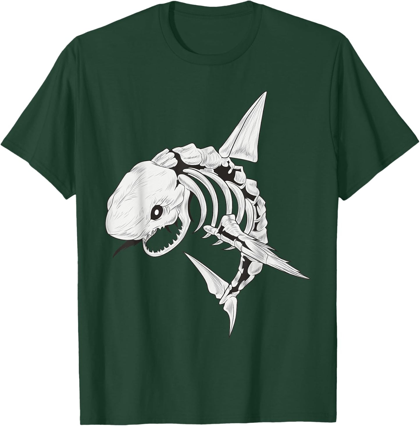 Shark Skeleton Shirt Spooky Shark Halloween Costumes Skull T-Shirt - T-Shirt | Forest