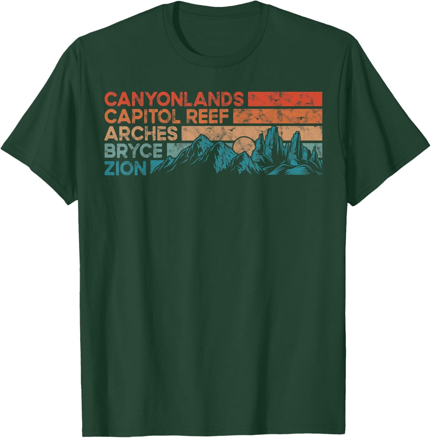 Vintage utah national parks Moab utah mighty five souvenir T-Shirt - T-Shirt | Forest