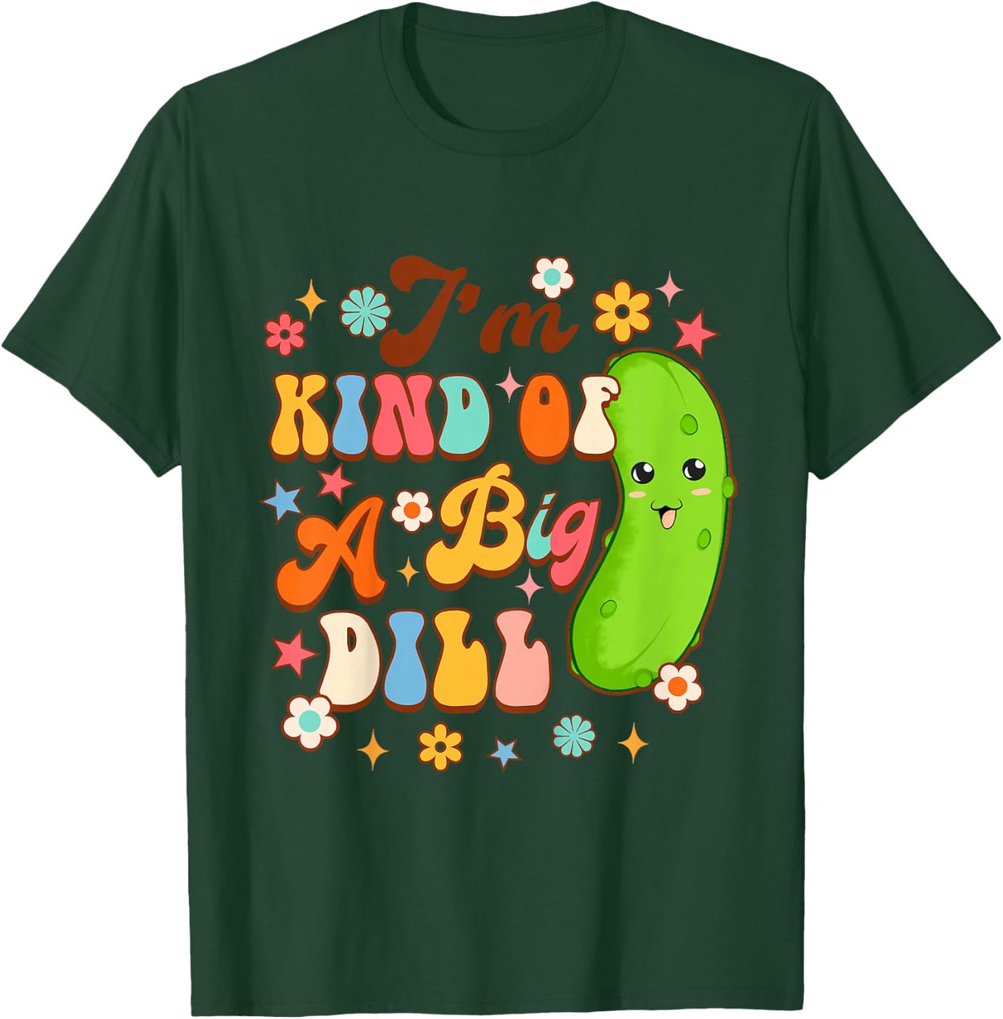 Kids Pickle Lover Cucumber Baby Shower I'm Kind Of A Big Dill T-Shirt - T-Shirt | Forest