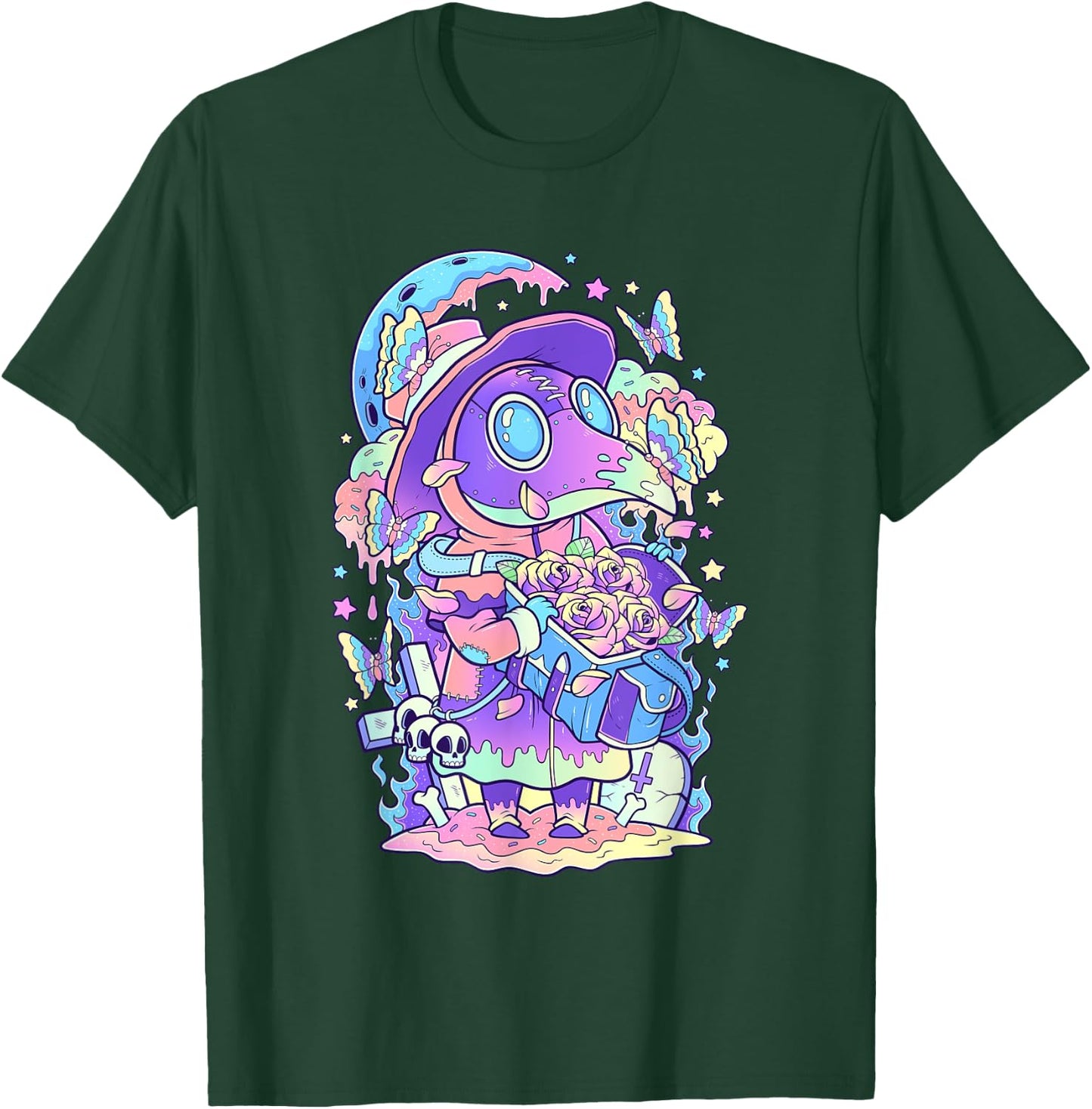 Kawaii Pastel Goth Cute and Scary Plague Doctor T-Shirt - T-Shirt | Forest