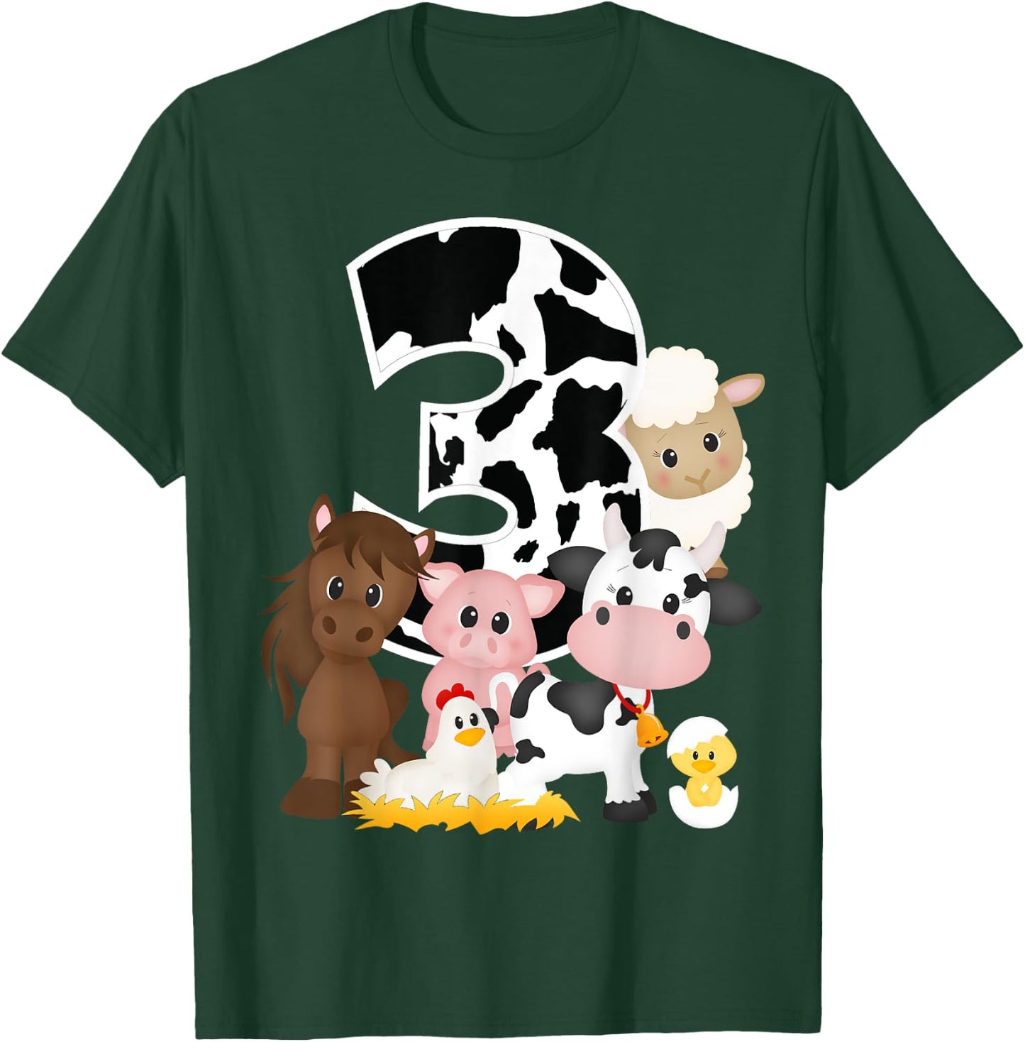 3rd Birthday Farm Theme Birthday Gift 3 Years Old Toddler Kids T-Shirt - T-Shirt | Forest