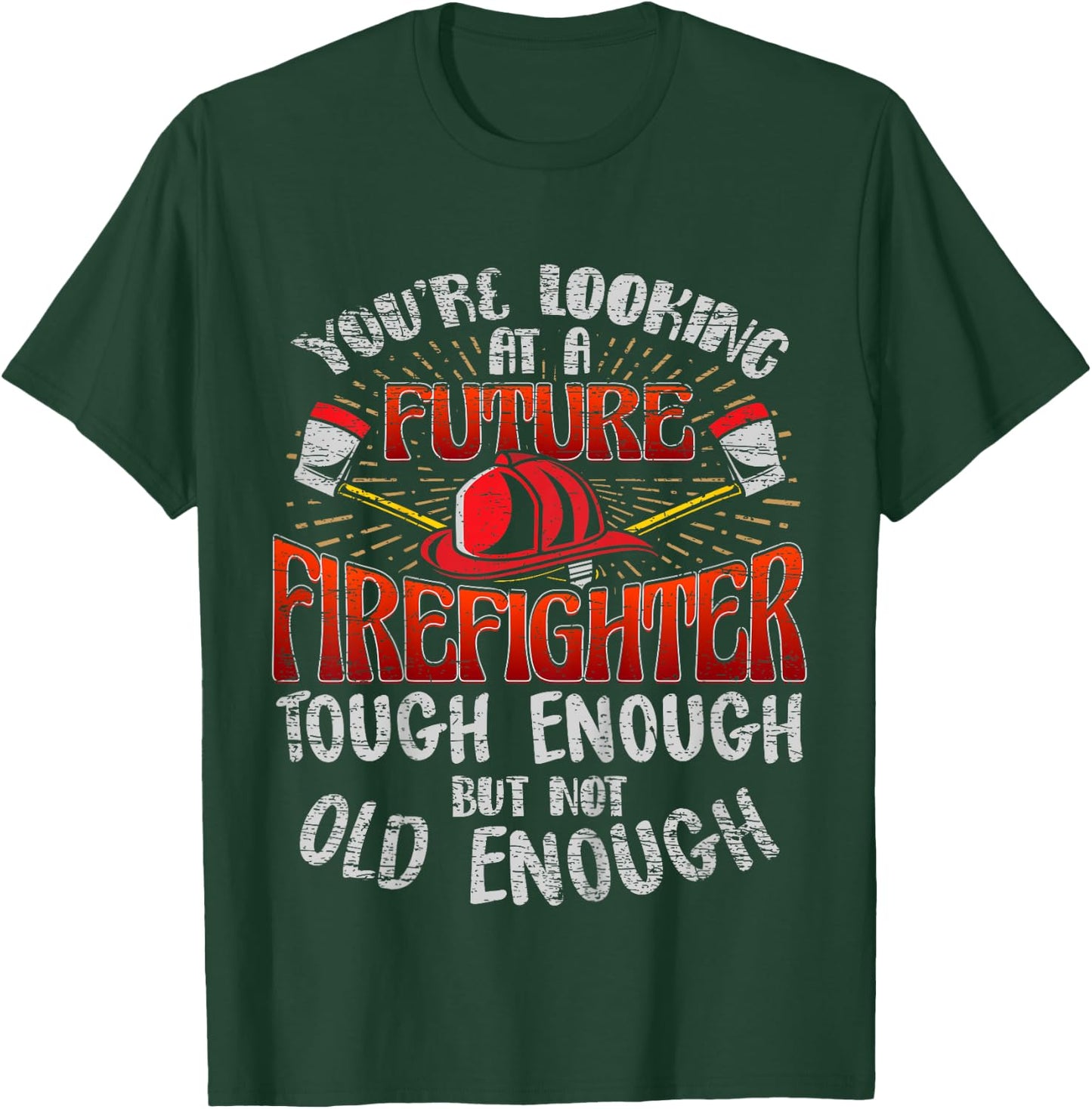 Kids Future Firefighter T shirt Kids Boys Youth Men Funny T-Shirt - T-Shirt | Forest