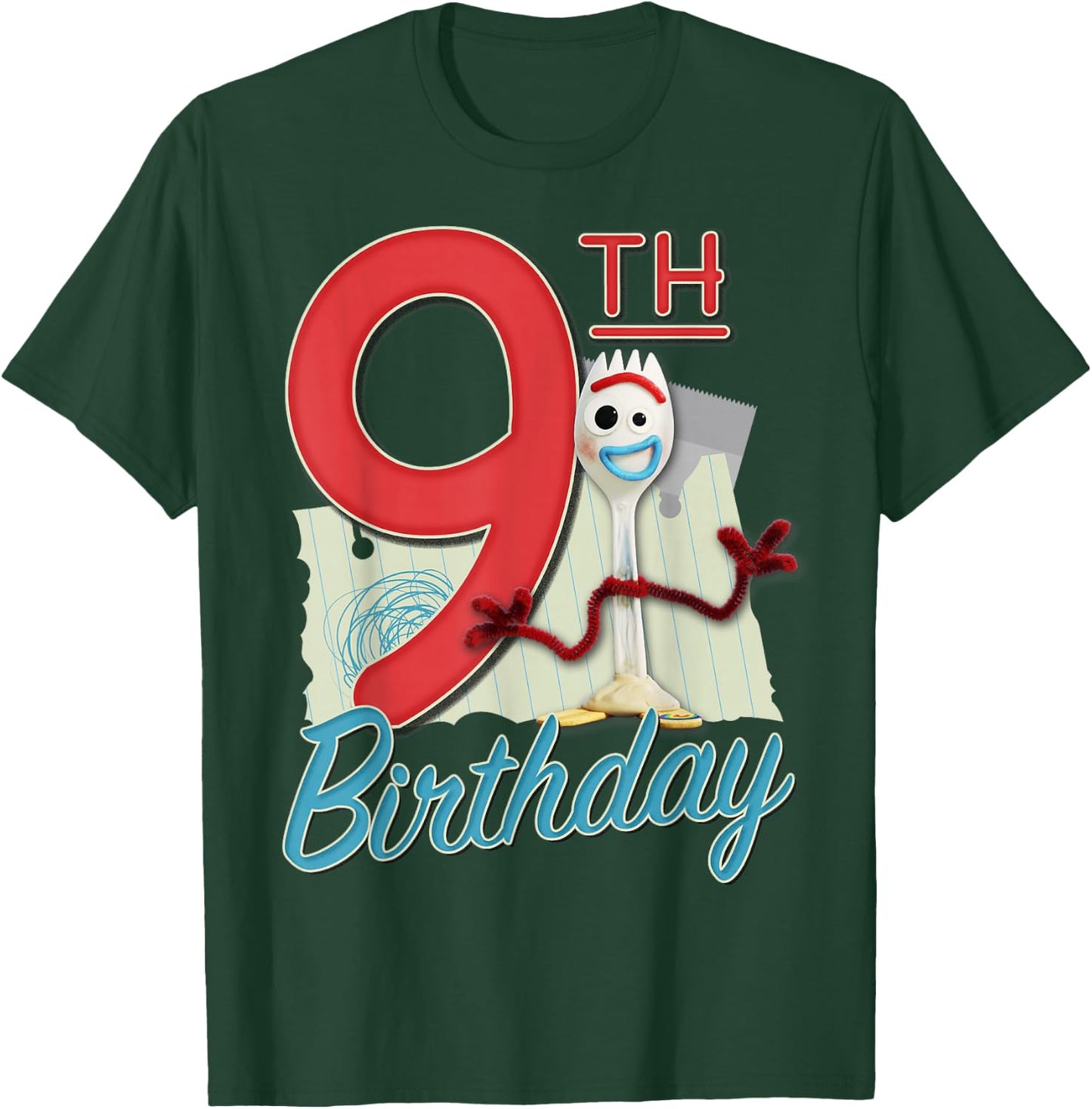 Disney Pixar Toy Story 4 Forky 9th Birthday T-Shirt - T-Shirt | Forest