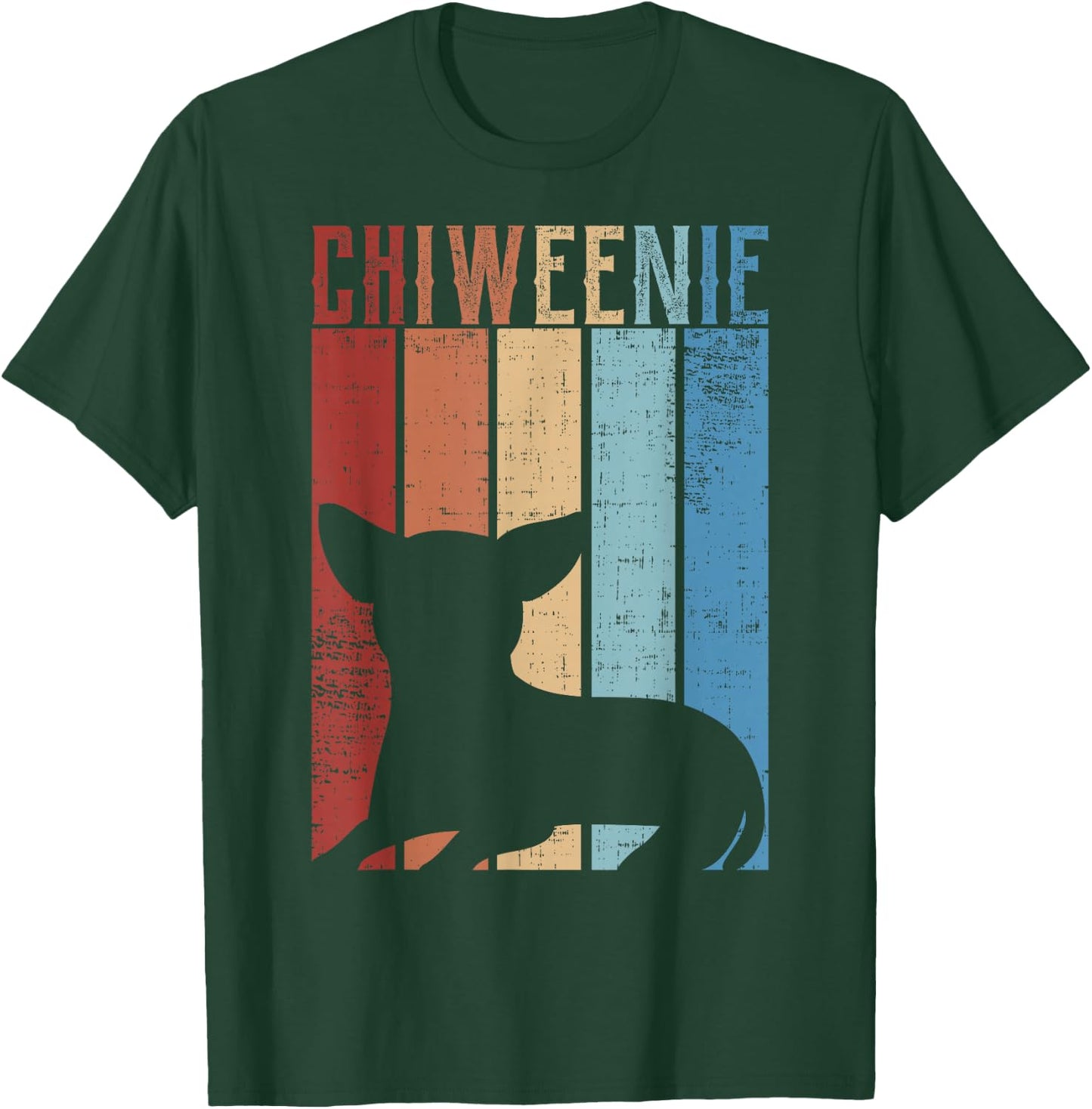 Cute Retro Chiweenie Silhouette Gift design for Chiweenies T-Shirt - T-Shirt | Forest