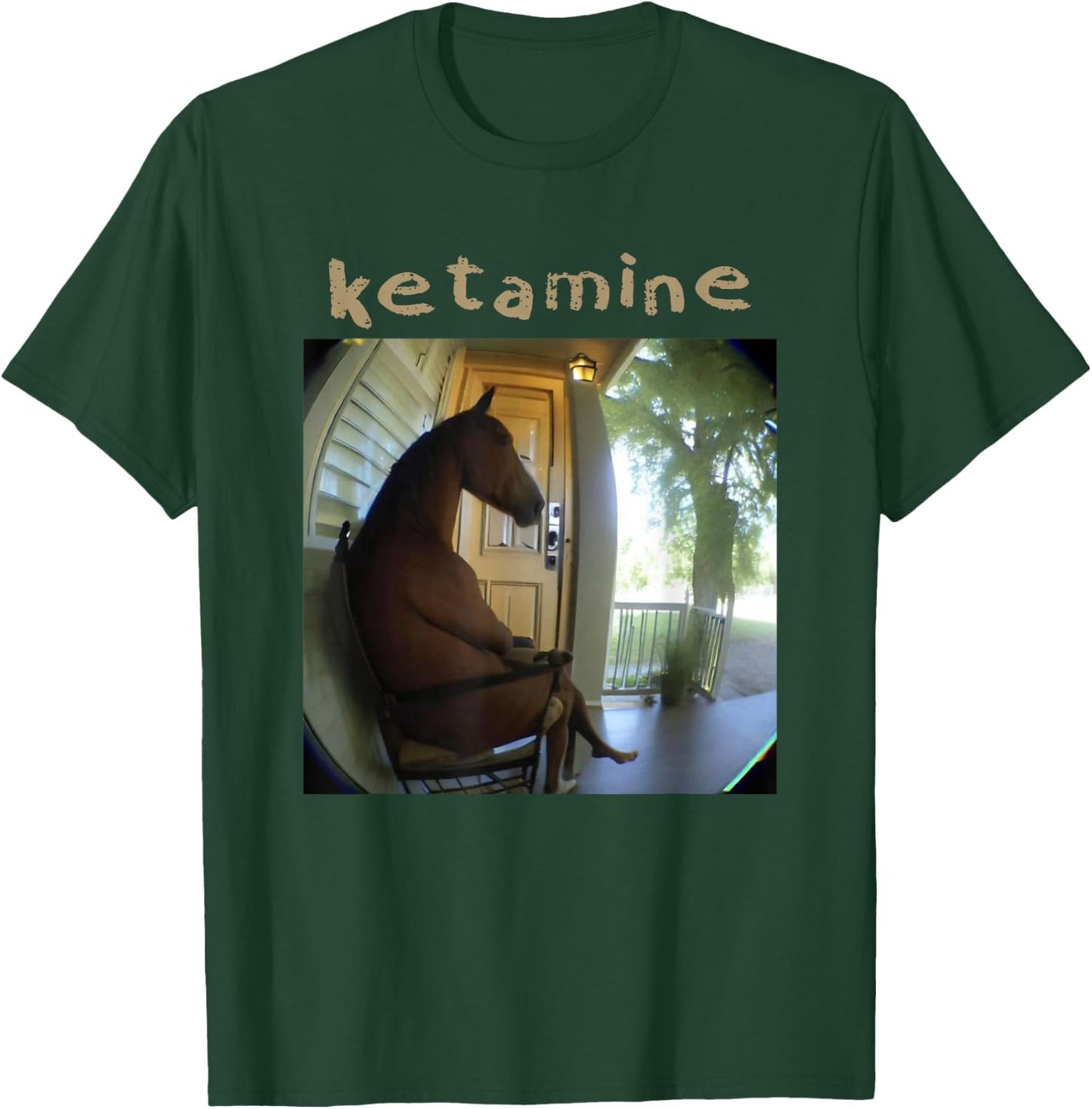 Ketamine Horse Emergency Horse Sitting In A Chair T-Shirt - T-Shirt | Forest