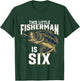 Kids 6 Year Old Fishing Birthday Party Fisherman 6th Gift Boy T-Shirt - T-Shirt | Forest