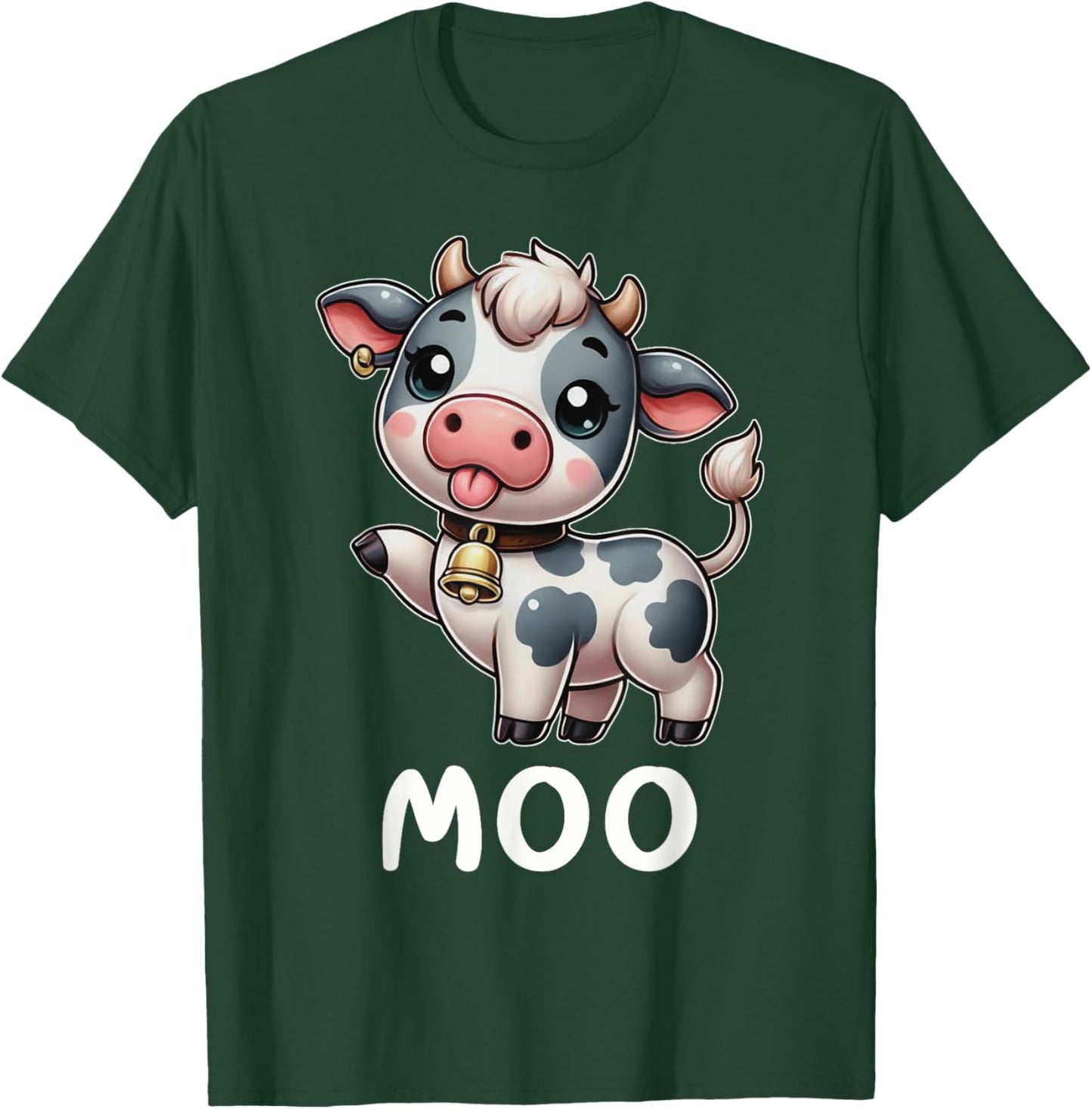Funny Cow Moo Farm Cattle Animal Lover Farmer Ranch T-Shirt - T-Shirt | Forest