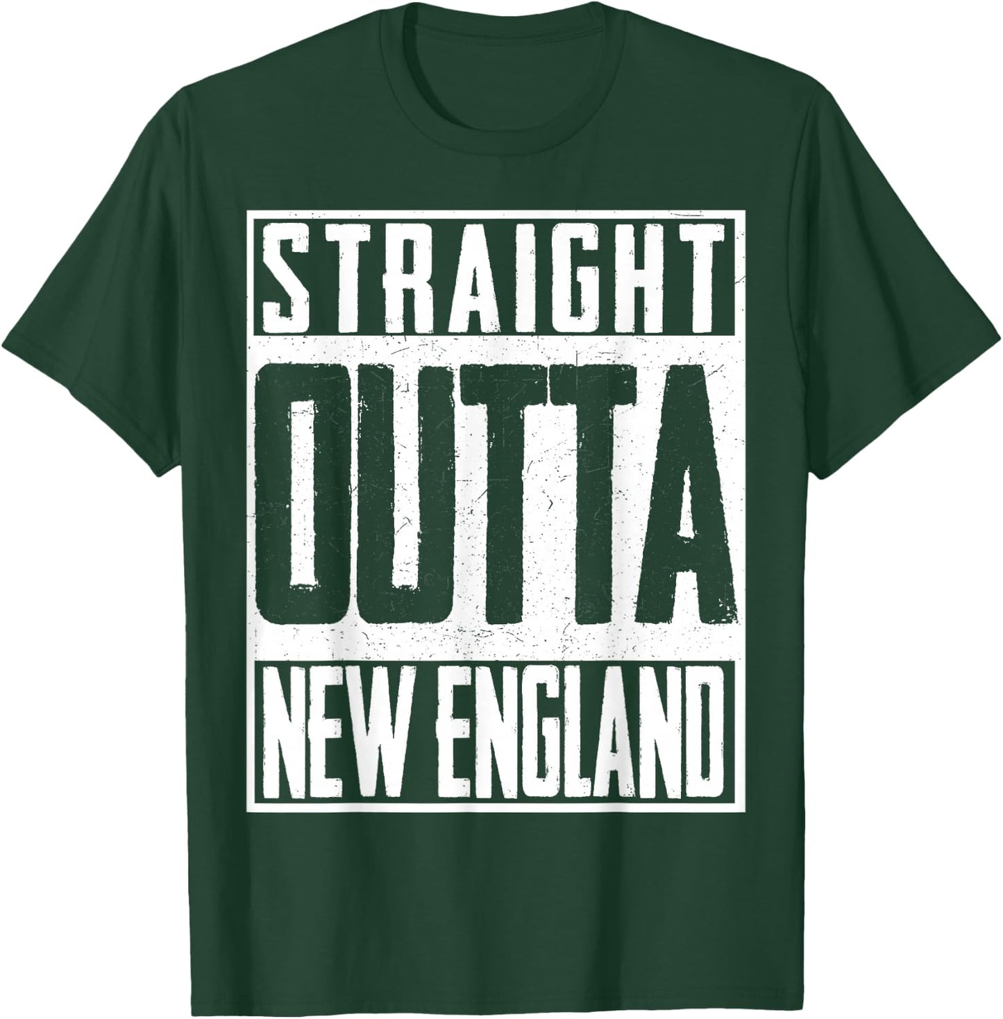 Straight Outta New England Pride Patriot Born in America T-Shirt - T-Shirt | Forest