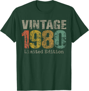 Vintage 1980 Limited Edition 45th Birthday Gifts 45 Year Old T-Shirt - T-Shirt | Forest