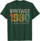 Vintage 1980 Limited Edition 45th Birthday Gifts 45 Year Old T-Shirt - T-Shirt | Forest