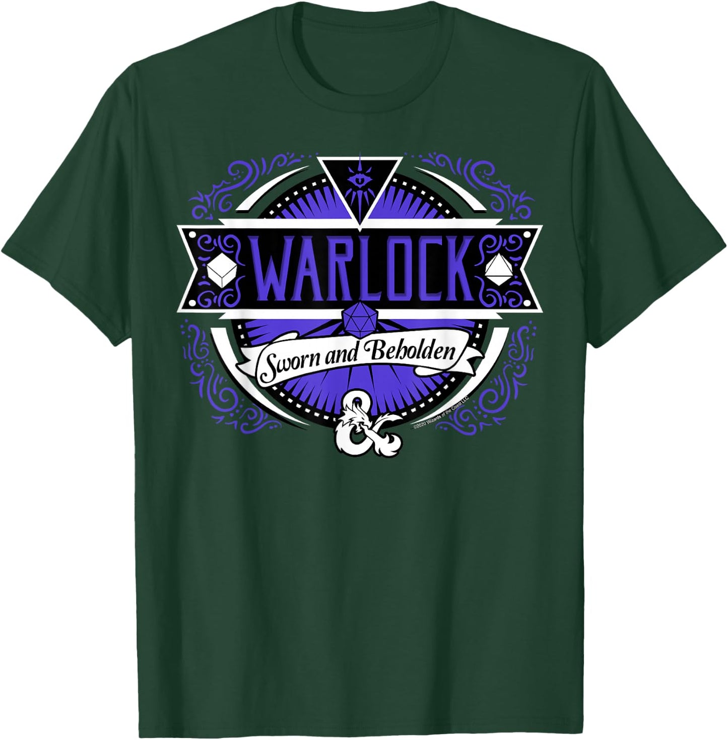 Dungeons & Dragons Warlock Sworn and Beholden Logo T-Shirt - T-Shirt | Forest